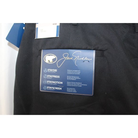 NWT Jack Nicklaus Mens Black Flat Front Polyester Golf Shorts 40 - Picture 4 of 6